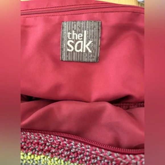 The Sak Cambria Hand Crochet Multi Coloured Gypsy Hobo Striped Tote Bag Purse - Picture 6 of 9